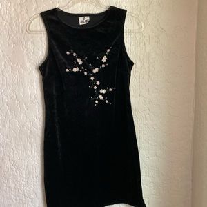 Vintage velvet dress (S) black